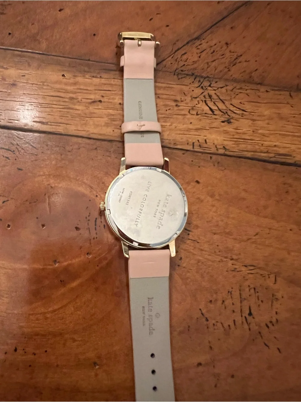 kate spade Pink and Cream Leather Strap Watch